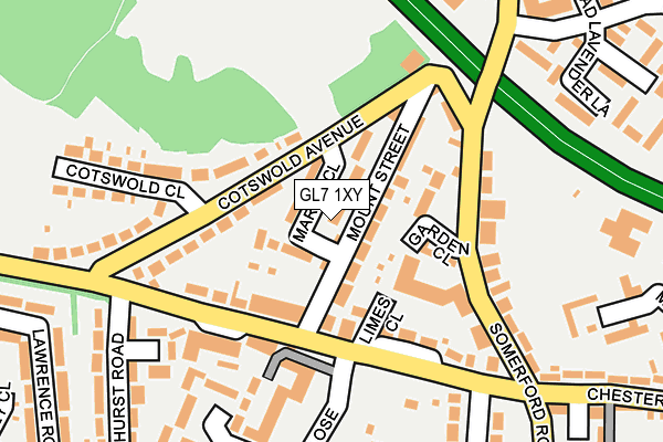 GL7 1XY map - OS OpenMap – Local (Ordnance Survey)