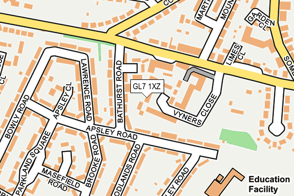 GL7 1XZ map - OS OpenMap – Local (Ordnance Survey)