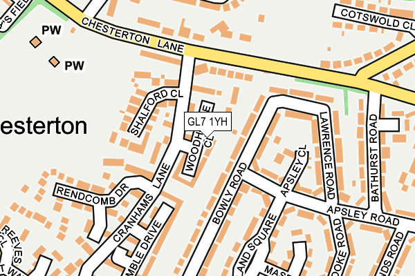 GL7 1YH map - OS OpenMap – Local (Ordnance Survey)