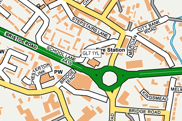 GL7 1YL map - OS OpenMap – Local (Ordnance Survey)