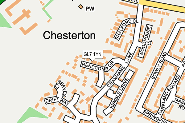 GL7 1YN map - OS OpenMap – Local (Ordnance Survey)