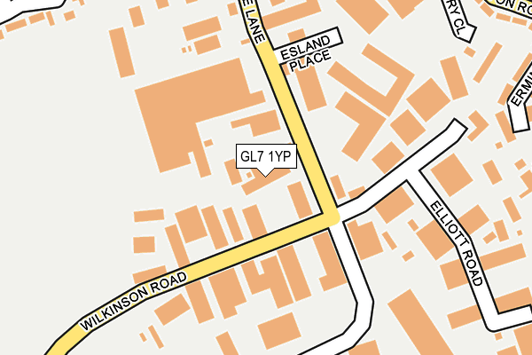 GL7 1YP map - OS OpenMap – Local (Ordnance Survey)