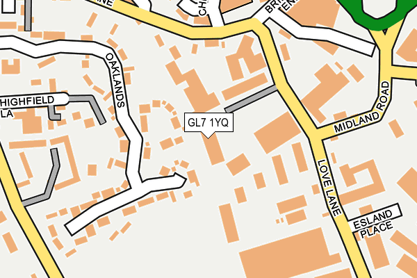 GL7 1YQ map - OS OpenMap – Local (Ordnance Survey)
