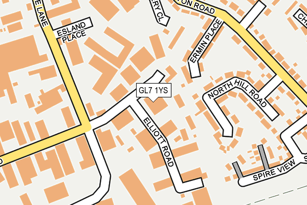 GL7 1YS map - OS OpenMap – Local (Ordnance Survey)