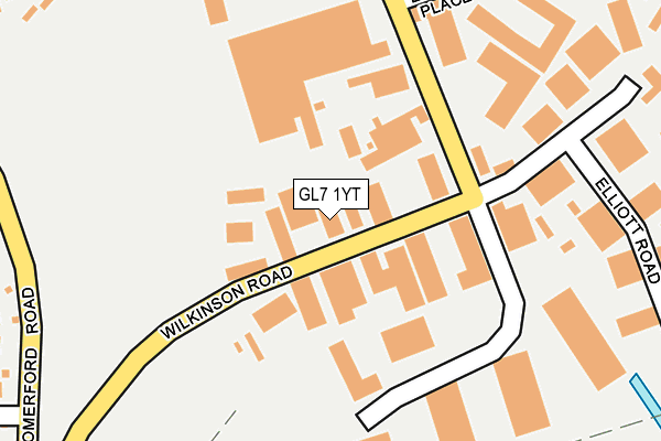 GL7 1YT map - OS OpenMap – Local (Ordnance Survey)