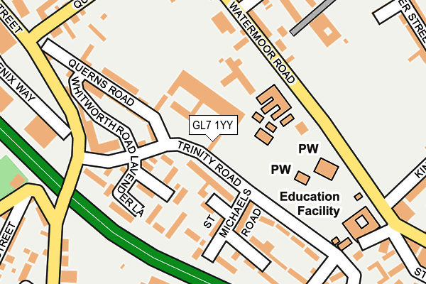 GL7 1YY map - OS OpenMap – Local (Ordnance Survey)