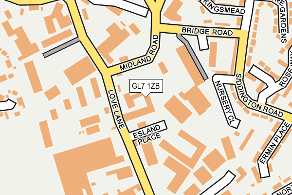 GL7 1ZB map - OS OpenMap – Local (Ordnance Survey)