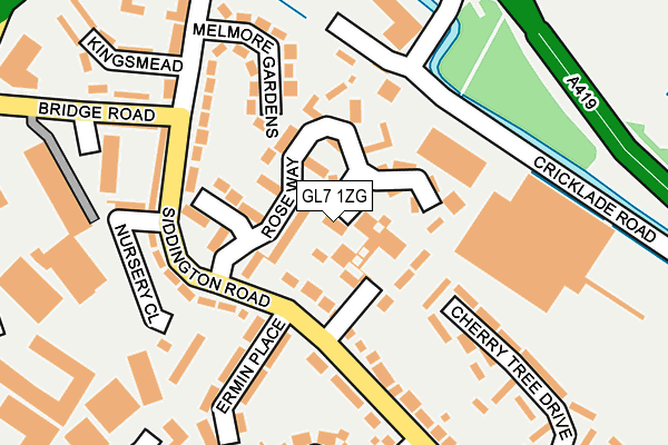 GL7 1ZG map - OS OpenMap – Local (Ordnance Survey)