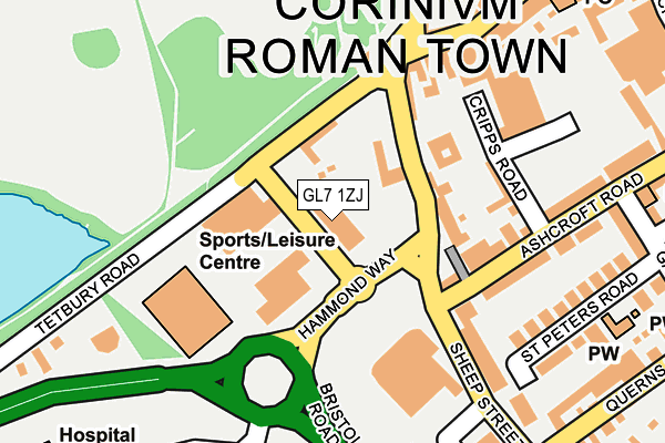 GL7 1ZJ map - OS OpenMap – Local (Ordnance Survey)