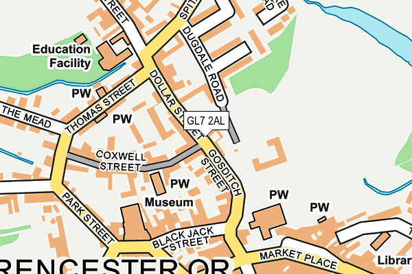 GL7 2AL map - OS OpenMap – Local (Ordnance Survey)