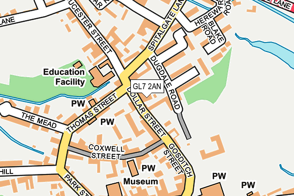 GL7 2AN map - OS OpenMap – Local (Ordnance Survey)