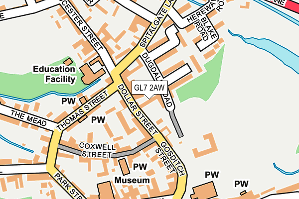 GL7 2AW map - OS OpenMap – Local (Ordnance Survey)