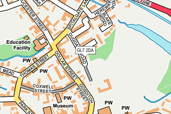 GL7 2DA map - OS OpenMap – Local (Ordnance Survey)