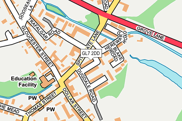 GL7 2DD map - OS OpenMap – Local (Ordnance Survey)