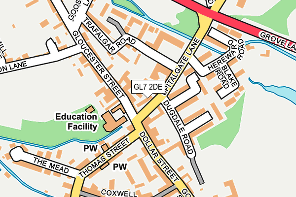 GL7 2DE map - OS OpenMap – Local (Ordnance Survey)