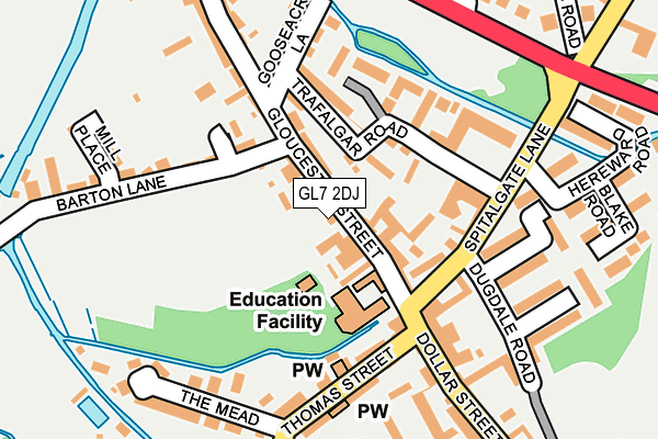 GL7 2DJ map - OS OpenMap – Local (Ordnance Survey)