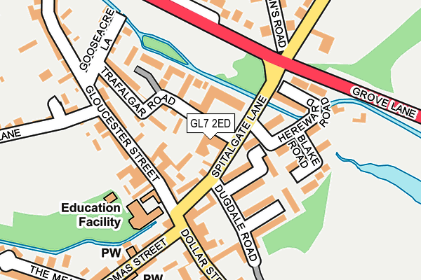 GL7 2ED map - OS OpenMap – Local (Ordnance Survey)