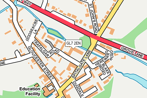 GL7 2EN map - OS OpenMap – Local (Ordnance Survey)
