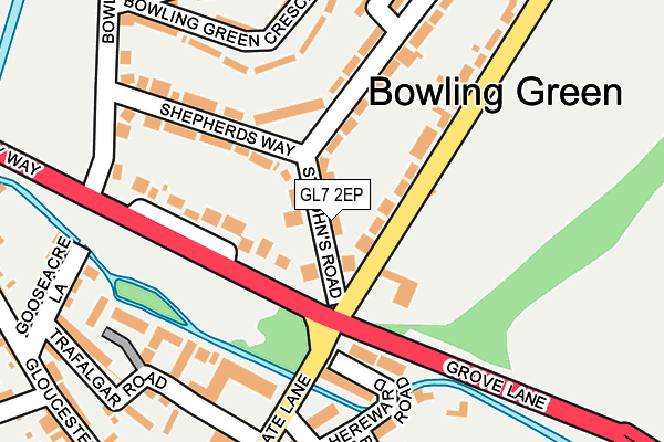 GL7 2EP map - OS OpenMap – Local (Ordnance Survey)