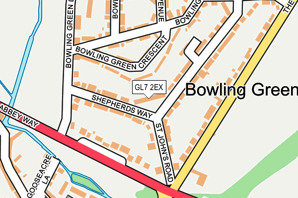 GL7 2EX map - OS OpenMap – Local (Ordnance Survey)