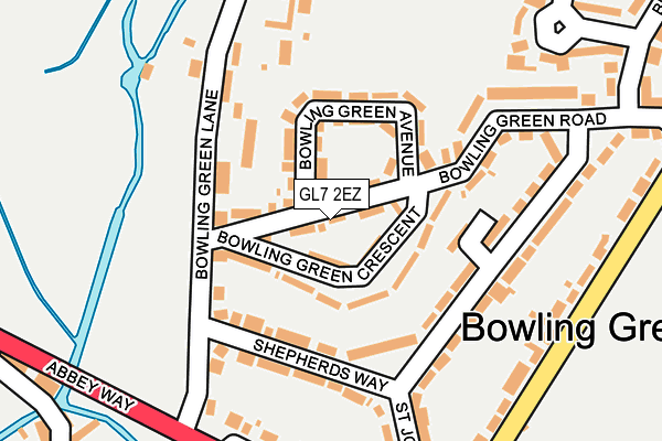 GL7 2EZ map - OS OpenMap – Local (Ordnance Survey)