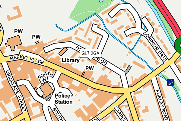 GL7 2GA map - OS OpenMap – Local (Ordnance Survey)