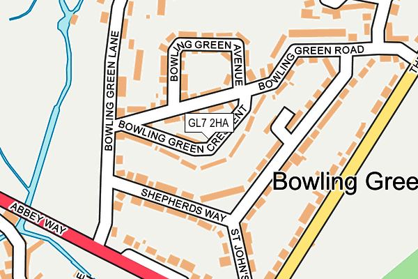 GL7 2HA map - OS OpenMap – Local (Ordnance Survey)