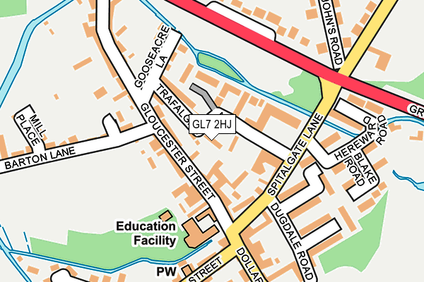 GL7 2HJ map - OS OpenMap – Local (Ordnance Survey)