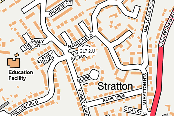 GL7 2JJ map - OS OpenMap – Local (Ordnance Survey)