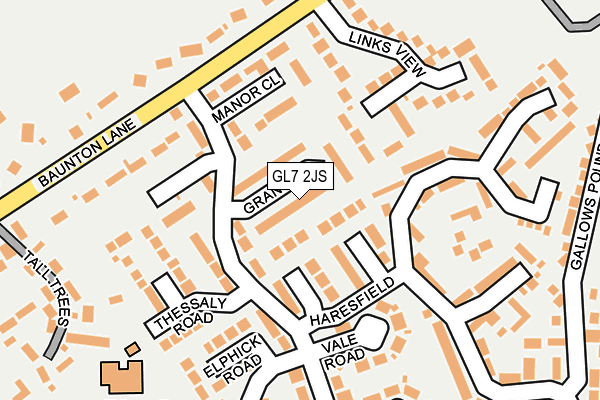 GL7 2JS map - OS OpenMap – Local (Ordnance Survey)