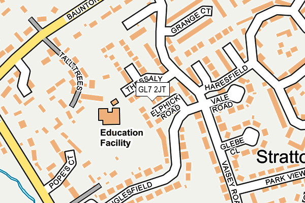 GL7 2JT map - OS OpenMap – Local (Ordnance Survey)