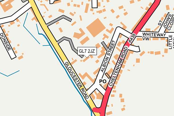 GL7 2JZ map - OS OpenMap – Local (Ordnance Survey)