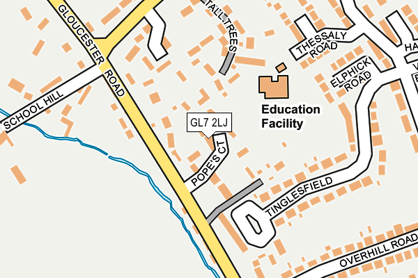 GL7 2LJ map - OS OpenMap – Local (Ordnance Survey)