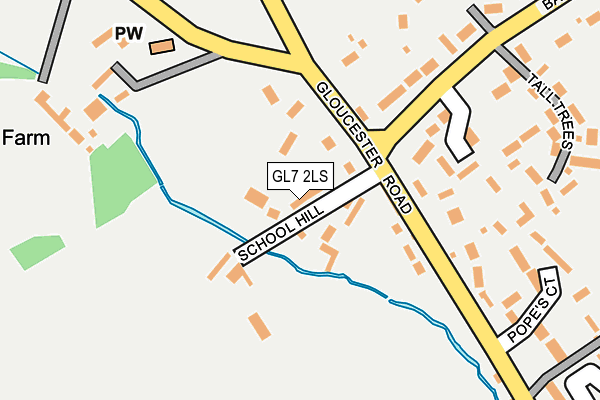 GL7 2LS map - OS OpenMap – Local (Ordnance Survey)