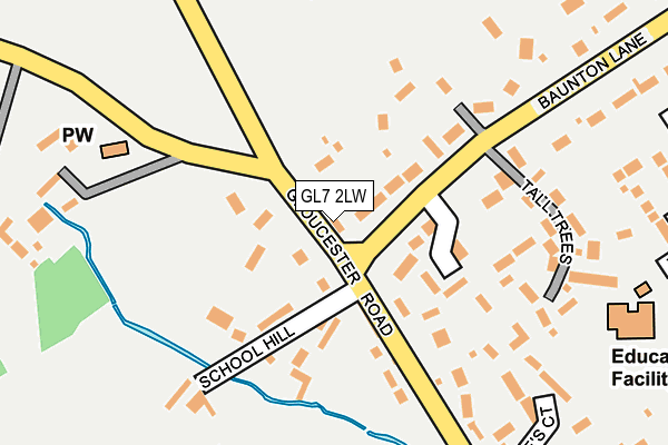 GL7 2LW map - OS OpenMap – Local (Ordnance Survey)