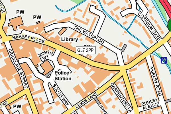 GL7 2PP map - OS OpenMap – Local (Ordnance Survey)