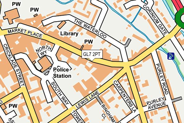 GL7 2PT map - OS OpenMap – Local (Ordnance Survey)