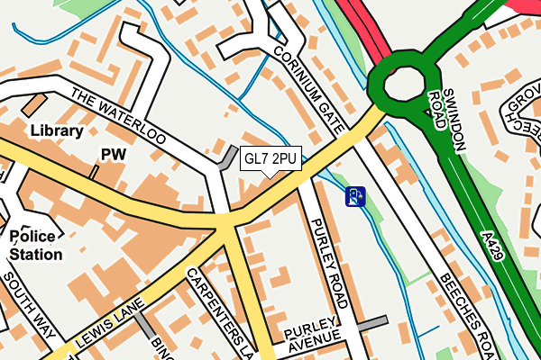 GL7 2PU map - OS OpenMap – Local (Ordnance Survey)