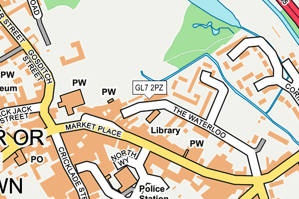 GL7 2PZ map - OS OpenMap – Local (Ordnance Survey)