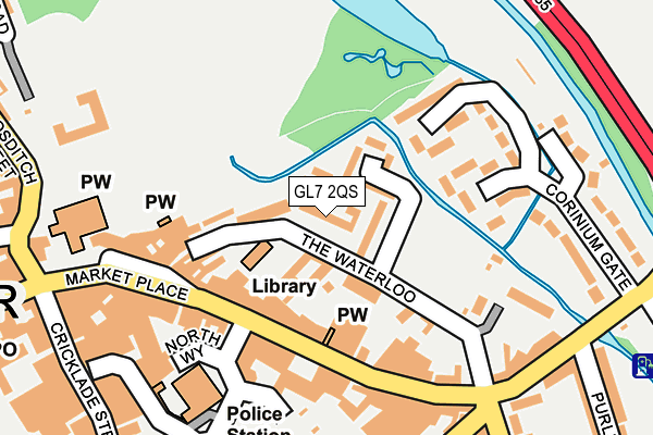 GL7 2QS map - OS OpenMap – Local (Ordnance Survey)