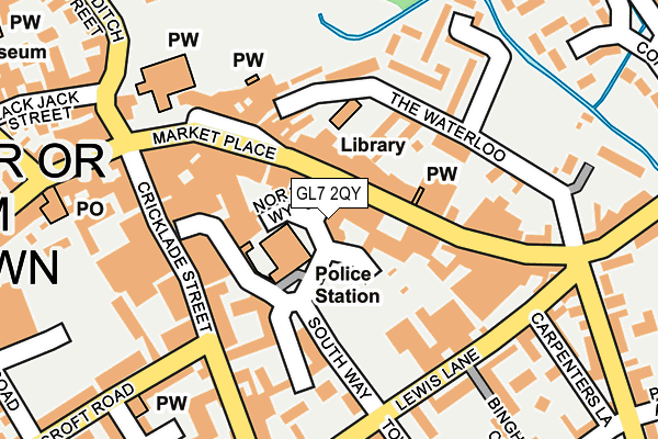 GL7 2QY map - OS OpenMap – Local (Ordnance Survey)