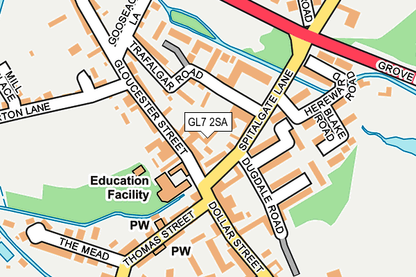 GL7 2SA map - OS OpenMap – Local (Ordnance Survey)