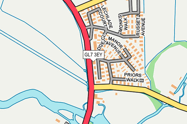 GL7 3EY map - OS OpenMap – Local (Ordnance Survey)