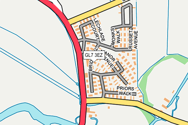 GL7 3EZ map - OS OpenMap – Local (Ordnance Survey)