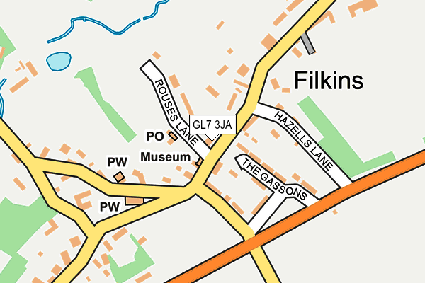 GL7 3JA map - OS OpenMap – Local (Ordnance Survey)
