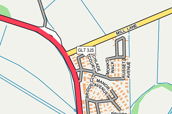GL7 3JS map - OS OpenMap – Local (Ordnance Survey)