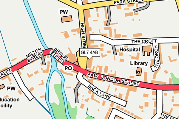 GL7 4AB map - OS OpenMap – Local (Ordnance Survey)