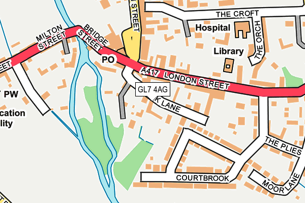 GL7 4AG map - OS OpenMap – Local (Ordnance Survey)