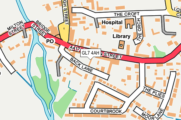 GL7 4AH map - OS OpenMap – Local (Ordnance Survey)