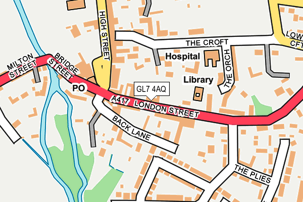 GL7 4AQ map - OS OpenMap – Local (Ordnance Survey)